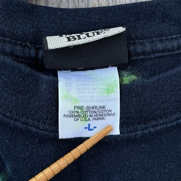 Liquid Blue Authentic Green Skull Print Black T Shirt Large Adult Vintage 2001 - Picture 4 of 16